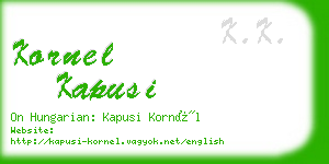 kornel kapusi business card